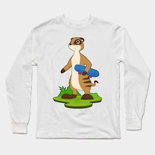 Meerkat Skater Skateboard Long Sleeve T-Shirt